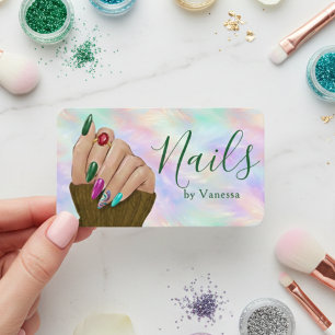 Cartão De Visita Artista Manicurista Chic Estúdio de Unhas Opala Ir