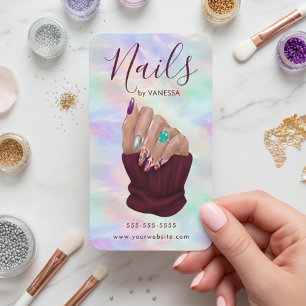 Cartão De Visita Artista Manicurista Estúdio de Arte de Unhas Opala