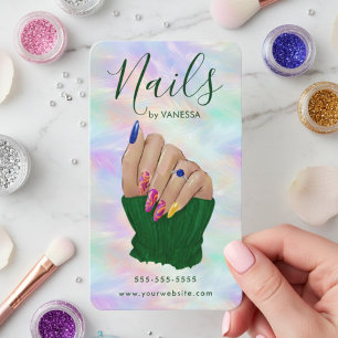 Cartão De Visita Artista Manicurista Estúdio de Unhas Chic Opal