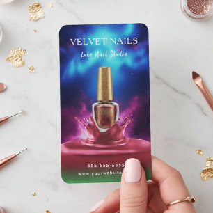 Cartão De Visita Artista Manicurista Moderna Arte Unha Colorida Chi