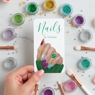 Cartão De Visita Artista Manicurista Moderno Código QR Estúdio de U