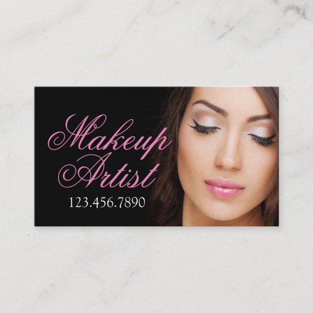 Cartão De Visita Artista Maquilhup Lashes Beauty Cosmetology Salon (Frente)