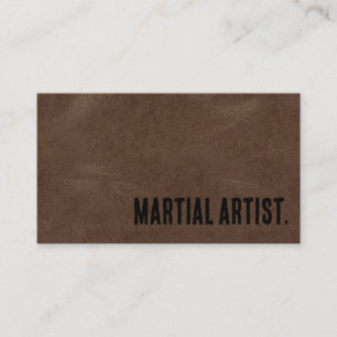 Cartão De Visita Artista Marcial Premier Brown Faux Leather