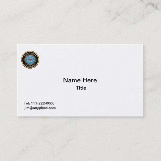 Cartão De Visita Artista Militar Cumshaw dos EUA (Frente)