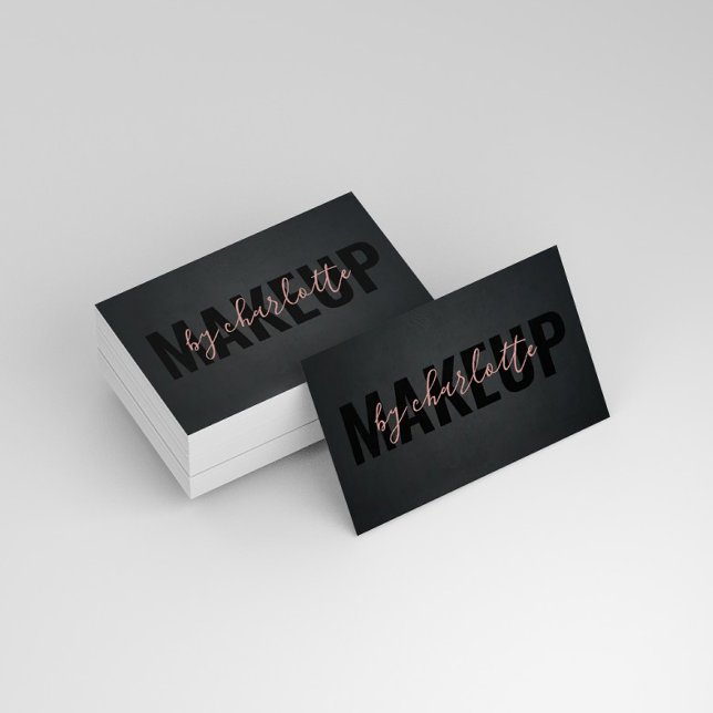 Cartão De Visita Artista Moderno da Maquiagem do Salão Preto do Cab (Criador carregado)