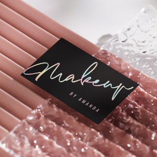 Cartão De Visita Artista Moderno da Maquiagem Negra