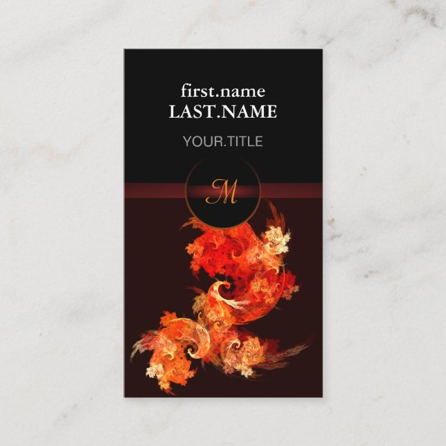 Cartão De Visita Artista moderno Elegante Legal Firebird (Frente)