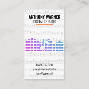 Cartão De Visita Artista   Notas Musicais   Engenheiro de Som