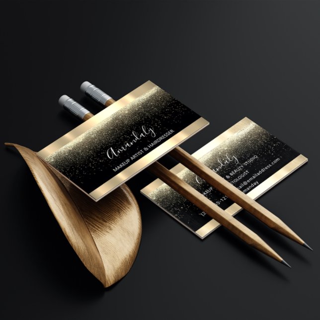 Cartão De Visita Artista Preto Dourado VIP Preto de Invasão de Casa (Criador carregado)