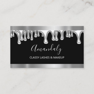 Cartão De Visita Artista Profissional Cinza De Prata Eyelash
