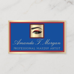 Cartão De Visita Artista Profissional Eyelash Dourado Royal Blue