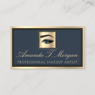 Cartão De Visita Artista profissional Eyelash Enfumaçado Dourado A