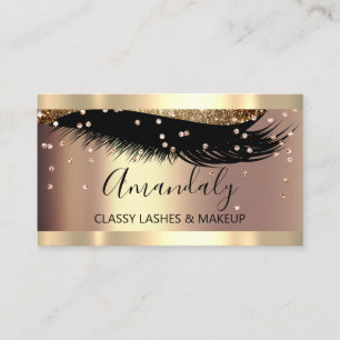 Cartão De Visita Artista profissional Eyelash Rosa Confetti