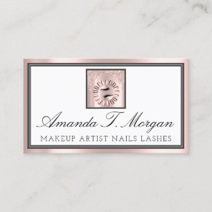 Cartão De Visita Artista profissional Eyelash Rosa Pink Nail