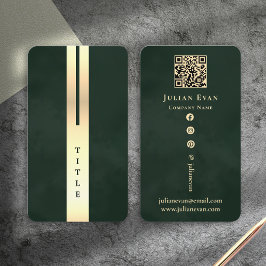 Cartão De Visita Artistic Modern Emerald Green & Gold Business Card