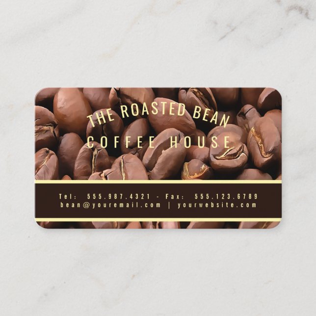 Cartão De Visita Artistic Roasted Coffee Beans Business Card (Frente)