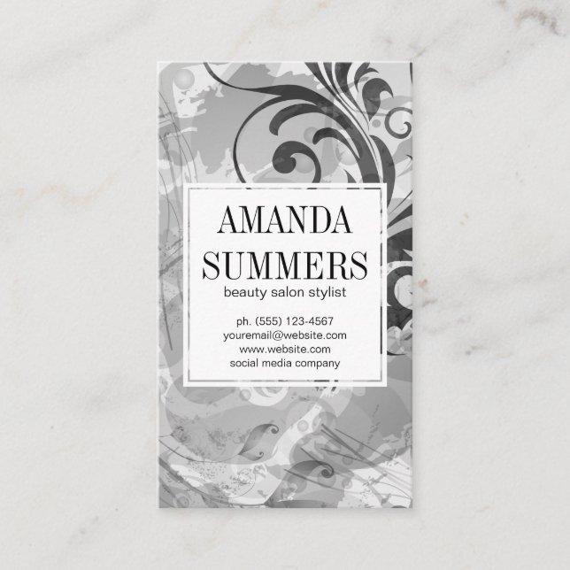 Cartão De Visita Artística Floral Contemporânea (Frente)