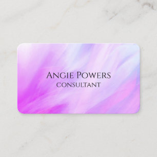 Cartão De Visita artístico estilo aquarela roxo e rosa