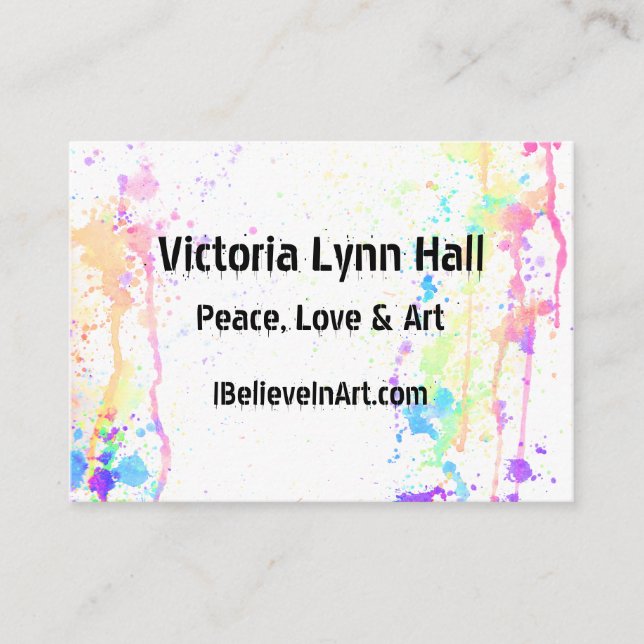 Cartão De Visita Artístico funcionado aguarela (Frente)