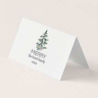 Cartão De Visita Árvore botânica do pinheiro de feliz
