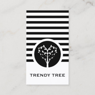 Cartão De Visita Árvore chique listrada