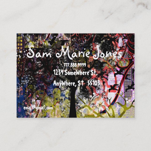Cartão De Visita Árvore da Cidade Grungida - Lite (Frente)