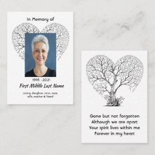 Cartão De Visita Árvore da Vida Coração Amor Foto Memorial