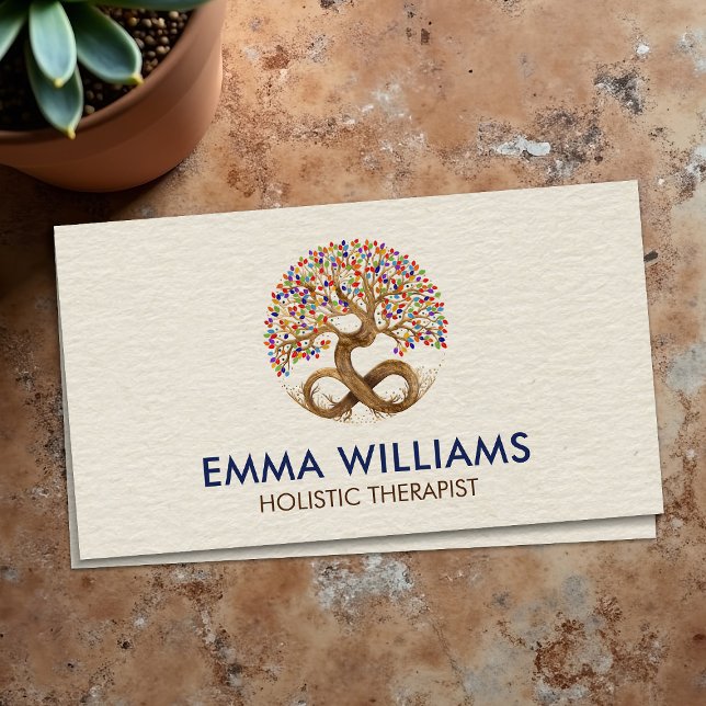 Cartão De Visita Árvore da Vida - Infinidade - Folhas do Arco-Íris/ (Criador carregado)