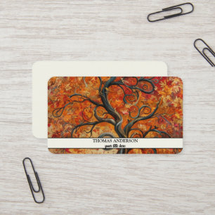 Cartão De Visita Árvore da Vida Personalizada Moderna - Folhas Colo
