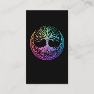 Cartão De Visita Árvore de Meditação de Ioga Mestre Mandala Moon