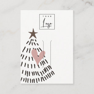 Cartão De Visita Árvore de Natal Minimalista Moderna Logotipo de Ca