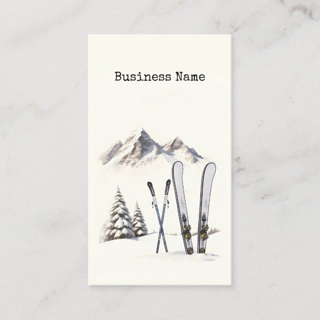 Cartão De Visita Árvore de neve russa de aquarela (Frente)