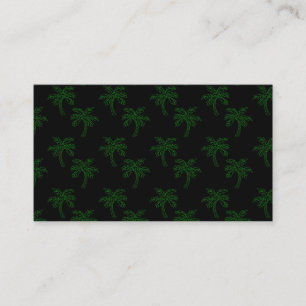 Cartão De Visita Árvore de Palmeira Tropical Contorno Verde Vibraçõ