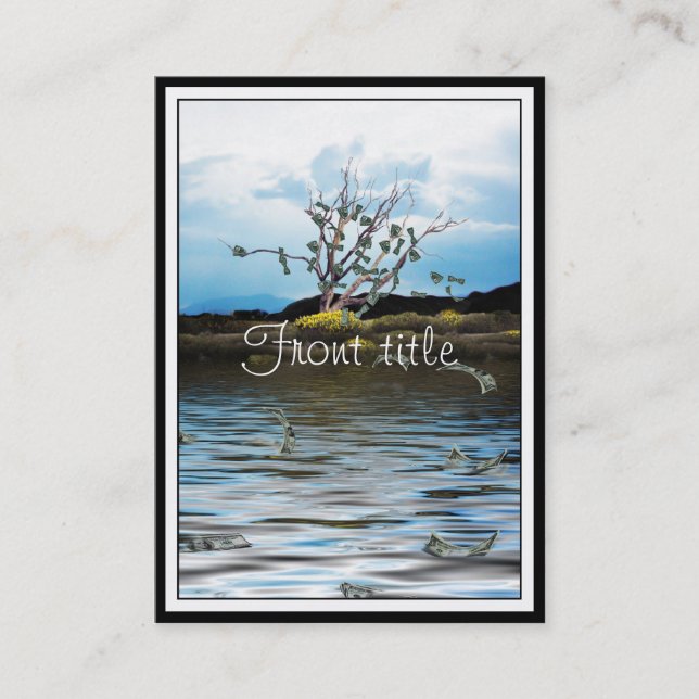 Cartão De Visita Árvore do Dinheiro em um Dia Vencido (Frente)