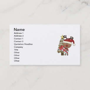 Cartão De Visita Árvore do feriado da rena de Rudy