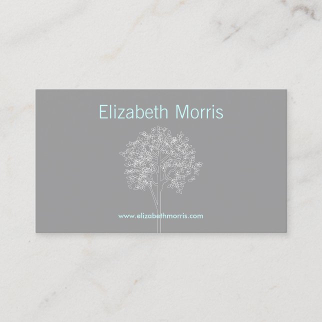 Cartão De Visita ÁRVORE em CINZAS/Cartão de visita AQUA (Frente)