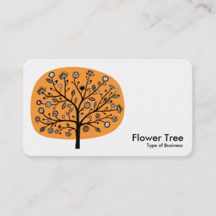 Cartão De Visita Árvore Flor - Laranja Claro