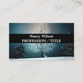 Cartão De Visita Árvore gelada à noite
