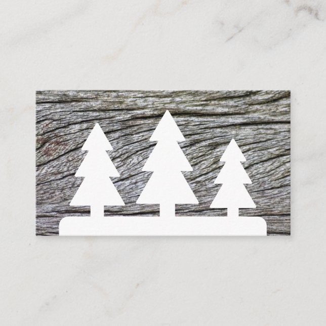 Cartão De Visita Árvores brancas minimalísticas elegantes, ao estil (Frente)