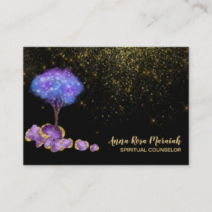 Cartão De Visita *~* Árvores Douradas de Jewels Glitter Ametist Ma