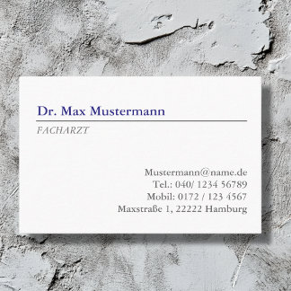 Cartão De Visita Arzt Visitenkarte