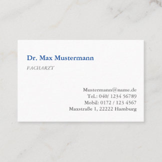 Cartão De Visita Arzt Visitenkarte