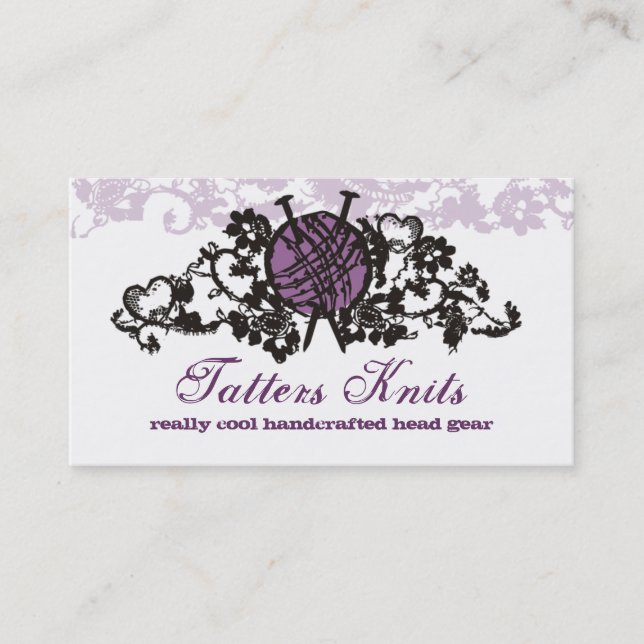 Cartão De Visita as agulhas de confecção de malhas feitas sob (Frente)