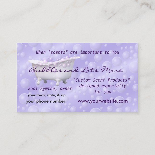 Cartão De Visita As bolhas do Lav do negócio Card2- personalizam (Frente)