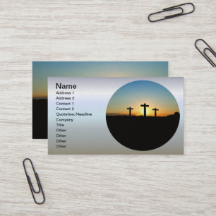 Cartão De Visita As cruzes da crucificação no por do sol