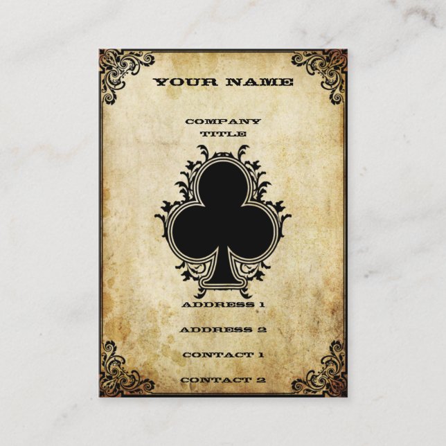 Cartão De Visita Ás do Grunge de clubes (Frente)