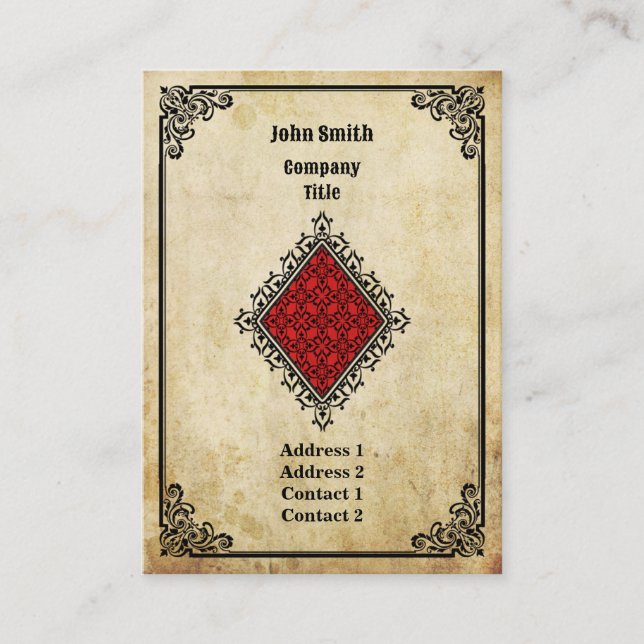 Cartão De Visita Ás do Grunge de diamantes (Frente)