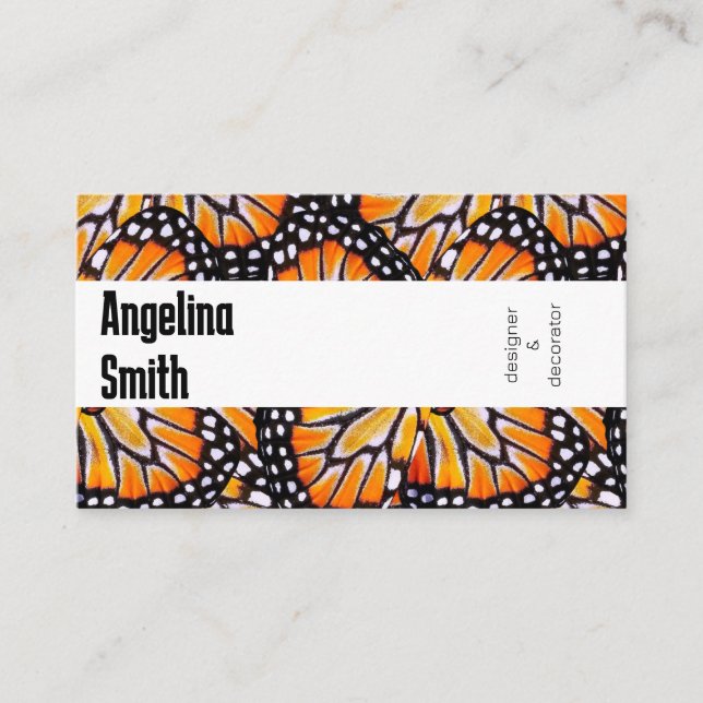 Cartão De Visita Asas borboletas monarcas coloridas modernas (Frente)