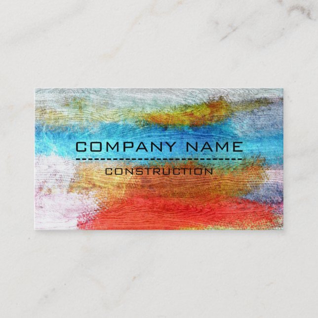 Cartão De Visita Aspecto profissional: madeira moderna colorida #22 (Frente)