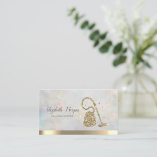 Cartão De Visita Aspirador de pó com glitter dourado Opala